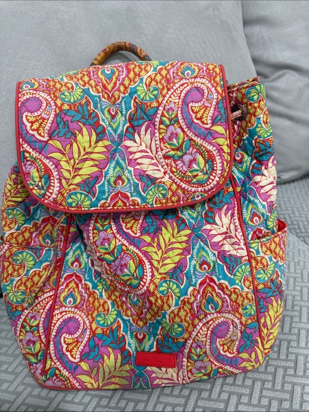 Vera Bradley Quilted Floral Paisley  Drawstring Backpack - Multicolor